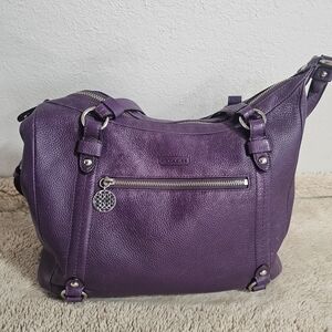 Coach Purple Leather Shoulder Bag